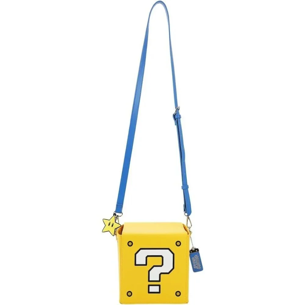 Super Mario Bros Crossbody Bag Novelty Question Mark Item Block PU Women's
